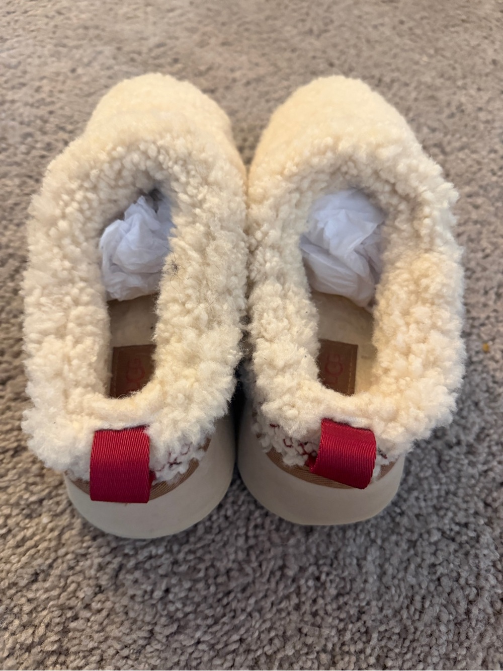 UGG Tazz Braid Natural Sherpa Ivory Fur Platform Clogs - Picture 5 of 14